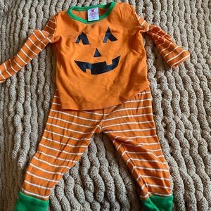 Halloween pumpkin baby boy pajamas